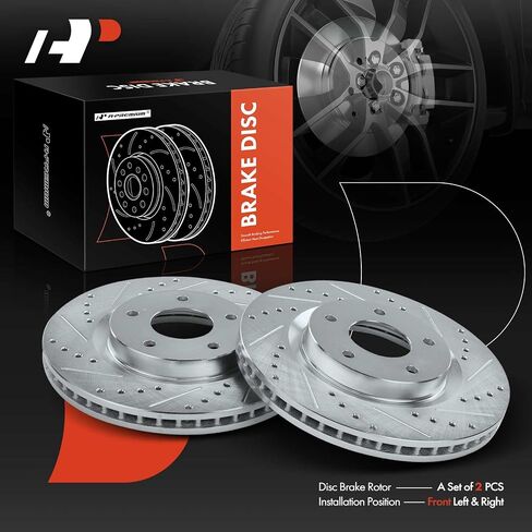 A-Premium 11.65 inch (295.8mm) Front Drilled and Slotted Disc Brake Rotors Compatible with Select Nissan Models - Sentra 2007-2012, Rogue 2008-2017, Rogue Select 2014-2015, 2.0L 2.5L, 2-PC Set in Saudi Arabia