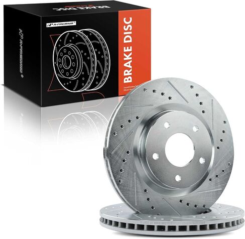 A-Premium 11.65 inch (295.8mm) Front Drilled and Slotted Disc Brake Rotors Compatible with Select Nissan Models - Sentra 2007-2012, Rogue 2008-2017, Rogue Select 2014-2015, 2.0L 2.5L, 2-PC Set in Saudi Arabia