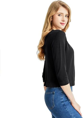 Ciormis 3/4 Sleeve Shrug Cardigans,Open Front Bolero Cardigan for Ladies Evening Parties in Saudi Arabia