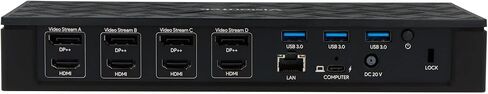 محطة إرساء شاشة VisionTek VT8000 USB-C 4X - طاقة 100 وات، 4X HDMI، 4X DP، 4X USB-A، 1x USB-C PD، صوت، 2.5 جيجابت في الثانية إيثرنت لنظام التشغيل Windows/MacOS in Saudi Arabia