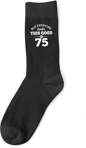 75th Birthday Socks Gift Novelty Keepsake Idea 75 Years Old (Size 7-12) (Black) in Saudi Arabia