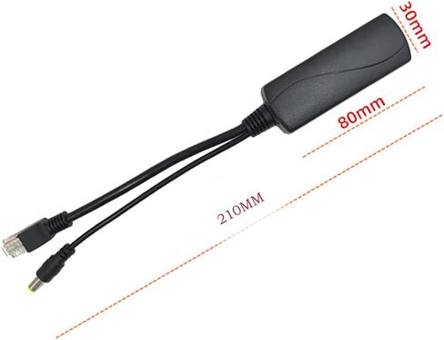 محول فاصل الطاقة عبر إيثرنت Gigabit Active PoE 48 فولت إلى 12 فولت 2 أمبير، 5.5 × 2.1 مم DC IEEE 802.3af/at متوافق مع 10/100/1000 ميجابت في الثانية PoE Splitter مع مخرج 12 فولت لكاميرا المراقبة CCTV والهاتف VoIP in Kuwait