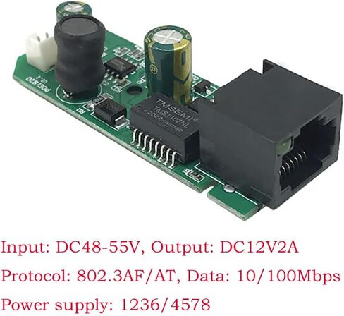 محول فاصل الطاقة عبر إيثرنت Gigabit Active PoE 48 فولت إلى 12 فولت 2 أمبير، 5.5 × 2.1 مم DC IEEE 802.3af/at متوافق مع 10/100/1000 ميجابت في الثانية PoE Splitter مع مخرج 12 فولت لكاميرا المراقبة CCTV والهاتف VoIP in Kuwait