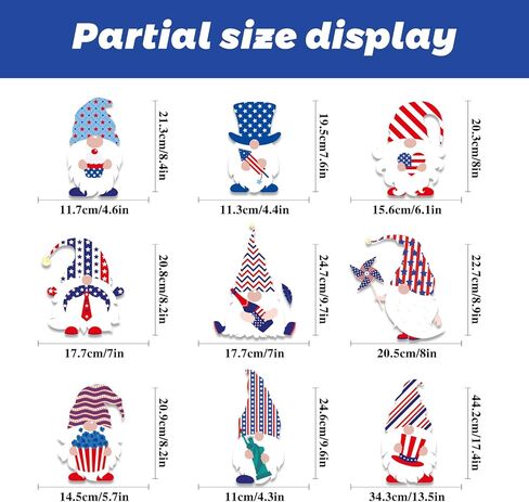 9 أوراق ملصقات نافذة الرابع من يوليو، ملصقات نافذة جنوم لديكور المنزل، ديكور يوم الاستقلال على الوجهين، ملصقات نافذة وطنية مقاومة للماء من الفينيل قابلة لإعادة الاستخدام in Kuwait