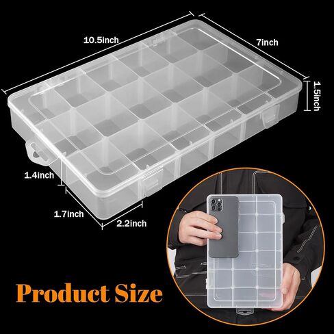 Extra Large 18 Grids Bead Storage Container Tackle Box, Bluedale Plastic Craft Organizer Compartment Box with Dividers for Jewelry, Art DIY, Washi Tapes, Fishing Box in Saudi Arabia