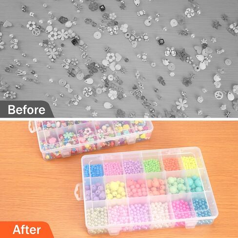 Extra Large 18 Grids Bead Storage Container Tackle Box, Bluedale Plastic Craft Organizer Compartment Box with Dividers for Jewelry, Art DIY, Washi Tapes, Fishing Box in Saudi Arabia