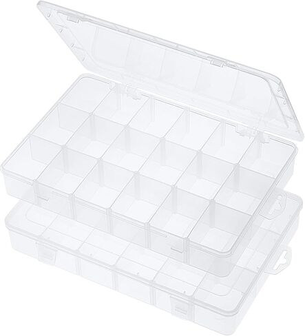 Extra Large 18 Grids Bead Storage Container Tackle Box, Bluedale Plastic Craft Organizer Compartment Box with Dividers for Jewelry, Art DIY, Washi Tapes, Fishing Box in Saudi Arabia