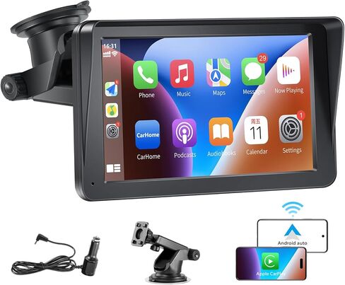 Apple Carplay Portable Car Stereo and Android Auto,Carplay Screen for Car Radio with Bluetooth Handsfree, 7'' Touch Screen with Phone Link/FM/AUX… in Kuwait