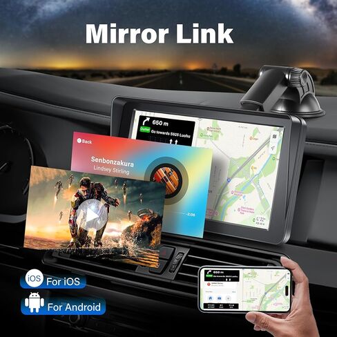 Apple Carplay Portable Car Stereo and Android Auto,Carplay Screen for Car Radio with Bluetooth Handsfree, 7'' Touch Screen with Phone Link/FM/AUX… in Kuwait