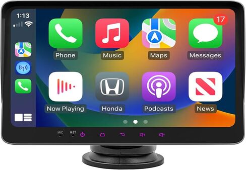 Casoda Portable Carplay Screen for Car, 7" HD Double Din Touch Screen Car Stereo Compatible with Wireless Apple CarPlay and Android Auto/Navigation/Siri/Bluetooth Fits Any Vehicles in Kuwait