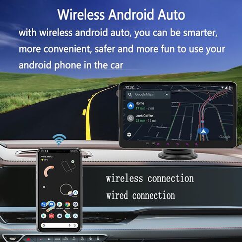 Casoda Portable Carplay Screen for Car, 7" HD Double Din Touch Screen Car Stereo Compatible with Wireless Apple CarPlay and Android Auto/Navigation/Siri/Bluetooth Fits Any Vehicles in Kuwait