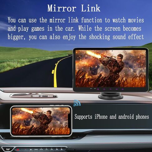 Casoda Portable Carplay Screen for Car, 7" HD Double Din Touch Screen Car Stereo Compatible with Wireless Apple CarPlay and Android Auto/Navigation/Siri/Bluetooth Fits Any Vehicles in Kuwait