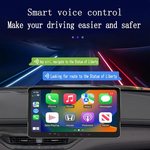 Casoda Portable Carplay Screen for Car, 7" HD Double Din Touch Screen Car Stereo Compatible with Wireless Apple CarPlay and Android Auto/Navigation/Siri/Bluetooth Fits Any Vehicles in Kuwait