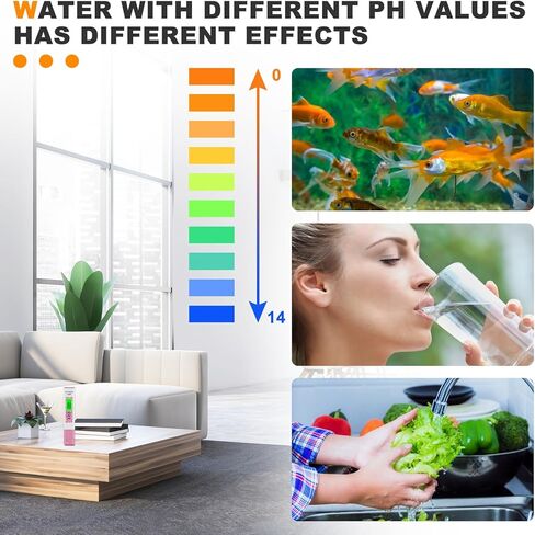 جهاز اختبار جودة المياه، مقياس الأس الهيدروجيني، جهاز قياس TDS، جهاز احترافي 4 في 1 للأس الهيدروجيني/TDS/EC/اختبار درجة الحرارة مع وظيفة تعويض درجة الحرارة، دقيق وموثوق، للشرب المنزلي وحمامات السباحة وخزانات الأسماك (وردي) in Kuwait