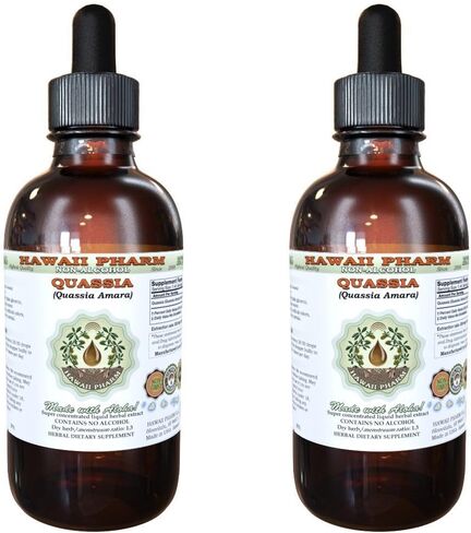 Quassia Alcohol-Free Liquid Extract, Quassia (Quassia Amara) Dried Bark Glycerite Natural Herbal Supplement, Hawaii Pharm, USA 2 fl.oz in Saudi Arabia