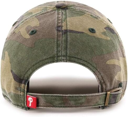 قبعة '47 MLB Camo Clean Up قابلة للتعديل، مقاس واحد للبالغين يناسب الجميع (فيلادلفيا فيليز كامو) in Saudi Arabia