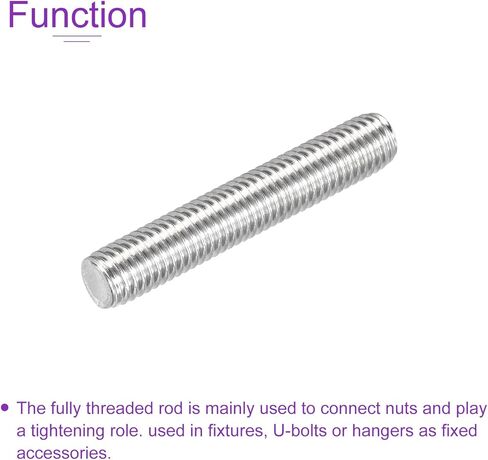 DMiotech 10 عبوات M10 x 60 مم قضيب ملولب بالكامل 304 من الفولاذ المقاوم للصدأ خيوط اليد اليمنى قضيب شريط ترصيع المشابك ومسامير U in Kuwait