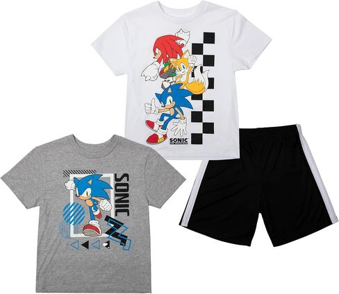 Bioworld Sonic Boys 3-Pack Set - Includes Two Tees and Mesh Shorts in Saudi Arabia