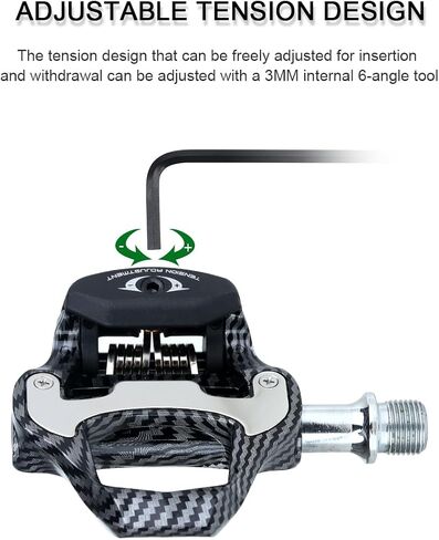 Carbon Fiber Road Bike Pedals,Non-Slip & Durable Lightweight, Compatible with Shimano SPD/LookKeo-Look Cleat in Saudi Arabia