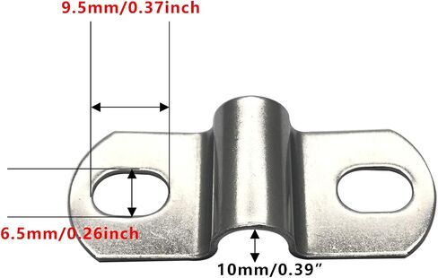 6mm(0.24") Two Hole U-Bracket Thicken Pipe Strap Clip,Stainless Steel Heavy Duty Pipe Strap Clamp for Tube, Pipe or Wire Cord Installation 20Pcs in Saudi Arabia
