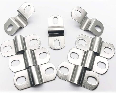 6mm(0.24") Two Hole U-Bracket Thicken Pipe Strap Clip,Stainless Steel Heavy Duty Pipe Strap Clamp for Tube, Pipe or Wire Cord Installation 20Pcs in Saudi Arabia