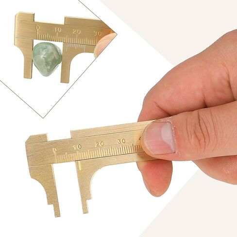 2 Pcs 100mm Pocket Caliper Brass Vernier Caliper Handy Caliper Measuring Tool Mini Metal Pocket Ruler Double Scales MM/Inch Measuring Tool in Kuwait