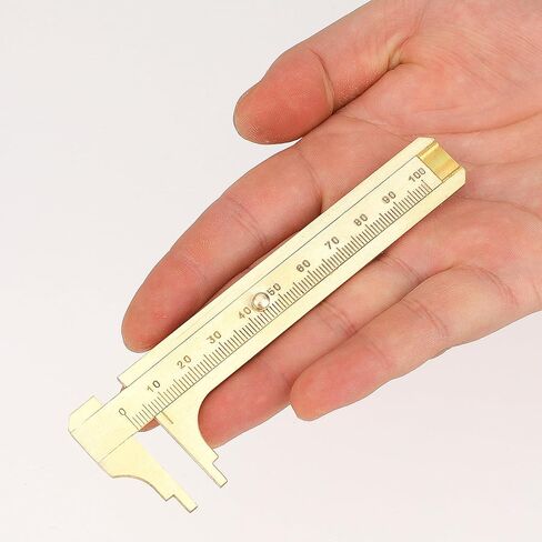 2 Pcs 100mm Pocket Caliper Brass Vernier Caliper Handy Caliper Measuring Tool Mini Metal Pocket Ruler Double Scales MM/Inch Measuring Tool in Kuwait
