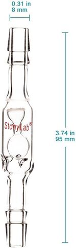 صمام فحص زجاجي من ستوني لاب، صمام فحص زجاج البورسليكات مع وصلات خرطوم مزدوجة 3/8 بوصة in Kuwait