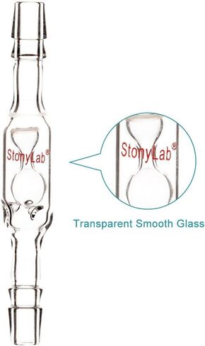صمام فحص زجاجي من ستوني لاب، صمام فحص زجاج البورسليكات مع وصلات خرطوم مزدوجة 3/8 بوصة in Kuwait