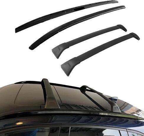 4Pcs Roof Rack Side Rails + Cross Bars for 2017-2024 Mazda CX-5 CX5 Black Aluminum Kit in Saudi Arabia