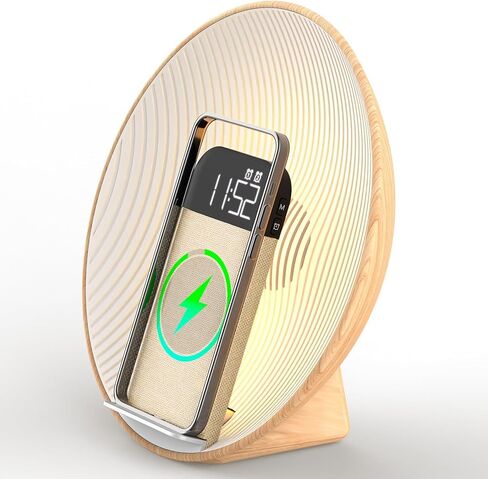 ساعة منبه شروق الشمس من كولسور، مكبر صوت بلوتوث، شحن لاسلكي، ضوضاء بيضاء، مصباح بجانب السرير، غرفة النوم، مساعد الغفوة والنوم، مثالية للهدايا in Kuwait