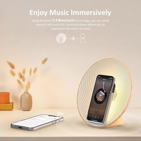 ساعة منبه شروق الشمس من كولسور، مكبر صوت بلوتوث، شحن لاسلكي، ضوضاء بيضاء، مصباح بجانب السرير، غرفة النوم، مساعد الغفوة والنوم، مثالية للهدايا in Kuwait