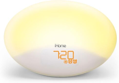iHome Zenergy Sound Machine with Sunrise Alarm Clock, Built-in Bluetooth Speaker and Night Light, Bedroom Décor Designed for Anxiety Relief and Stress Relief in Kuwait