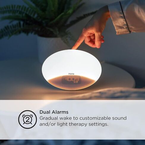 iHome Zenergy Sound Machine with Sunrise Alarm Clock, Built-in Bluetooth Speaker and Night Light, Bedroom Décor Designed for Anxiety Relief and Stress Relief in Kuwait