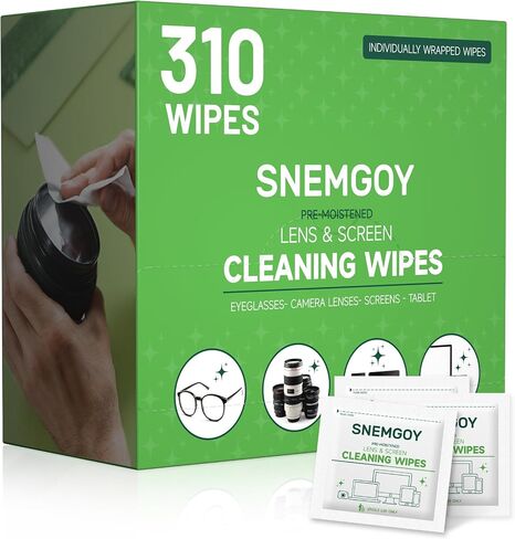 100 Count Lens Cleaning Wipes, Pre-Moistened & Individually Wrapped Glasses Wipes, Eye Glasses Cleaner for Eyeglasses, Camera Lens, Phone, Tablets & Computer Screen and Other Delicate Surfaces in Saudi Arabia