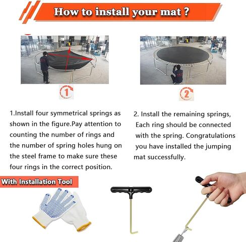 استبدال حصيرة الترامبولين (قطر السجادة: 151 بوصة) يناسب إطارًا بطول 14 قدمًا، مع 72 حلقة على شكل حرف V تناسب مقاس 5.5 بوصة، مقاومة للأشعة فوق البنفسجية، مع خطافين وزوجين من القفازات المضادة للانزلاق، مجموعة إبزيم حلقي مثلث in Kuwait