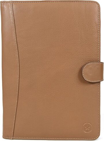 Leather Travel Portfolio | Professional Organizer Men & Women | Tablet Holder Leather Padfolio with Sleeves for documents and Ipad by Aaron Leather Goods (Brown) in Saudi Arabia