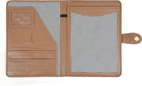 Leather Travel Portfolio | Professional Organizer Men & Women | Tablet Holder Leather Padfolio with Sleeves for documents and Ipad by Aaron Leather Goods (Brown) in Saudi Arabia