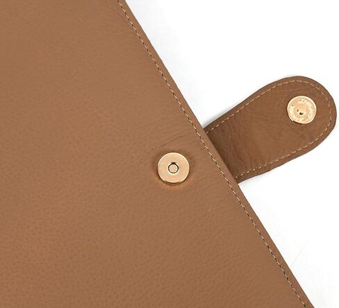 Leather Travel Portfolio | Professional Organizer Men & Women | Tablet Holder Leather Padfolio with Sleeves for documents and Ipad by Aaron Leather Goods (Brown) in Saudi Arabia