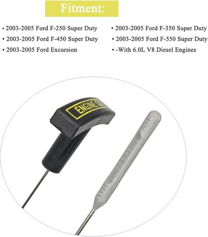 مؤشر مقياس مستوى زيت المحرك OE استبدال متوافق مع Ford 2003 2004 2005 2006 F250 F-350 F-450 F-550 Excursion Super Duty 6.0L V8 مؤشر مستوى سائل الديزل Powerstroke OE#3C3Z6750AA in Kuwait