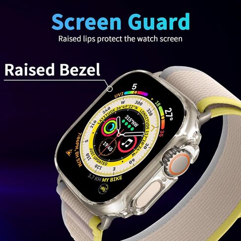 Smiling 2 Pack Case Compatible with Apple Watch Ultra 2 49mm/Ultra 49mm, Hard PC Bumper Case Shockproof All-Around Edge Protective Cover Frame [NO Screen Protector - Clear in Kuwait