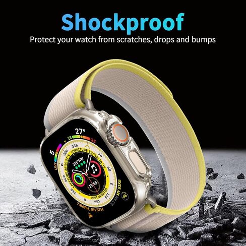 Smiling 2 Pack Case Compatible with Apple Watch Ultra 2 49mm/Ultra 49mm, Hard PC Bumper Case Shockproof All-Around Edge Protective Cover Frame [NO Screen Protector - Clear in Kuwait