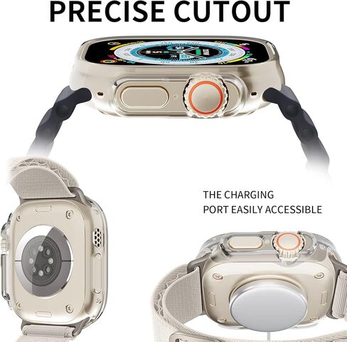 Smiling 2 Pack Case Compatible with Apple Watch Ultra 2 49mm/Ultra 49mm, Hard PC Bumper Case Shockproof All-Around Edge Protective Cover Frame [NO Screen Protector - Clear in Kuwait