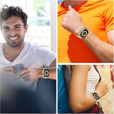 Smiling 2 Pack Case Compatible with Apple Watch Ultra 2 49mm/Ultra 49mm, Hard PC Bumper Case Shockproof All-Around Edge Protective Cover Frame [NO Screen Protector - Clear in Kuwait