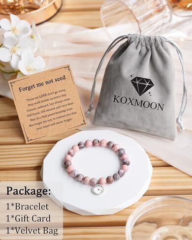 KOXMOON Sympathy Gifts for Loss of Loved One, Miscarriage Gifts for Mothers, Forget Me Not Baby Loss Memorial Bracelet Grief Bereavement Sympathy Memorial Gifts for Loss of Mother Mom Father Dad in Kuwait