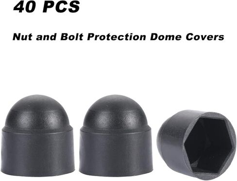 Plastic Nut and Bolt Protection Dome Cover, Black Hex Nut Protective Caps Cover, No Thread, M6 x 10mm, 100 PCS in Saudi Arabia