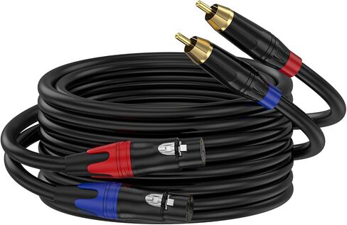 RCA to XLR Cable, Dual RCA Male to Dual XLR Male Cable, 2 RCA Male to 2 XLR Male HiFi Audio Cable, 4N OFC Wire, for Amplifier Mixer Microphone, 25 Feet in Saudi Arabia