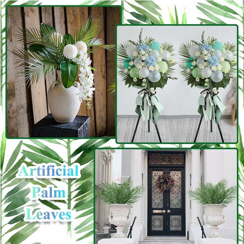 12 قطعة من أوراق النخيل الاصطناعية من Gloreyan، سعف النخيل الصناعية بأحجام متنوعة لمحاكاة النباتات الاستوائية وأوراق السفاري مع سيقان لحفلات هاواي لواو وحفلات الزفاف وأعياد الميلاد in Kuwait