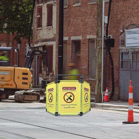Do Not Enter-Signs Green Elevator Maintenance Caution - Sign 3 Panels Safety Barriers 3.2 FT Foldable Safety Barricade Heavy Duty PVC Frame Security Sign in Saudi Arabia