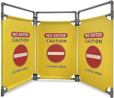 لا تدخل - لافتات تحذير صيانة المصعد الأخضر - قم بتسجيل 3 لوحات حواجز أمان 3.2 قدم حاجز أمان قابل للطي علامة أمان بإطار PVC عالي التحمل in Kuwait